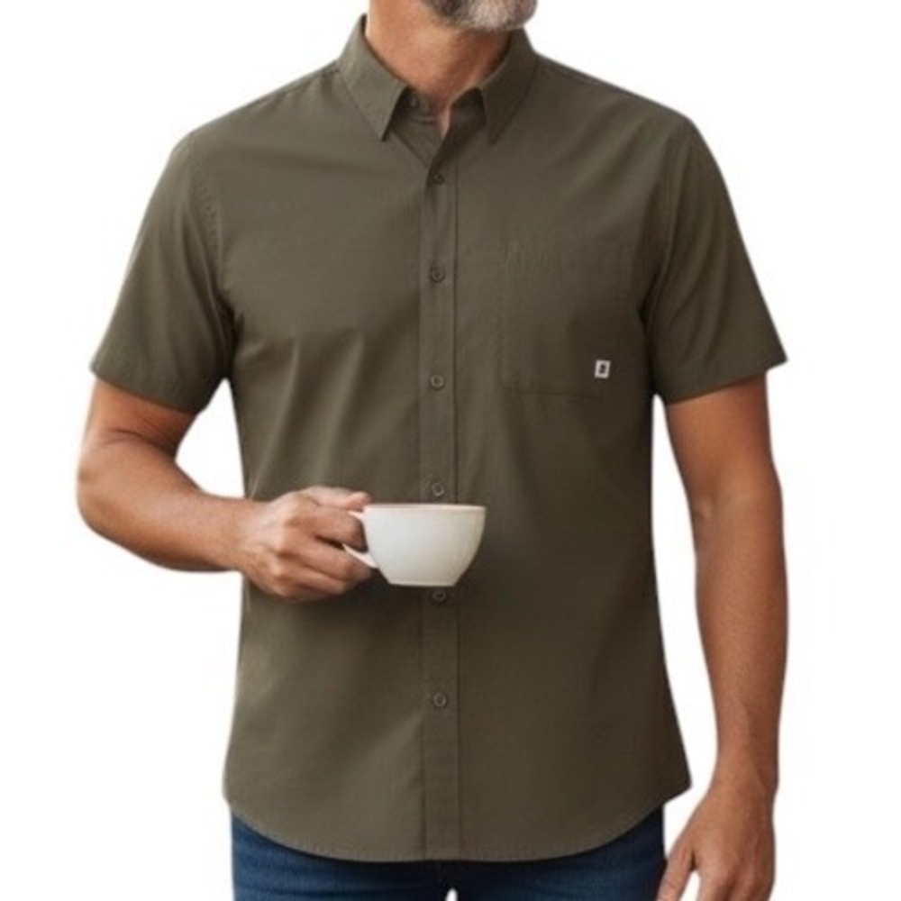 Marmot Air Exchange Shirt Men Large Claystone New Short Sleeve Ripstop Button